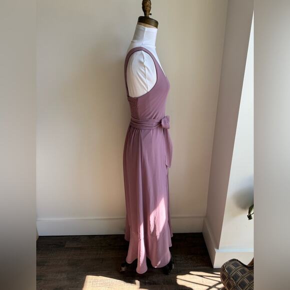 SHOW ME YOUR MUMU CLAIRE MIDI DRESS ANTIQUE ROSE SIDE SLIT SIZE XS - Picture 4 of 10